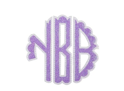 Glitter Monogram Personalized Custom Sew or Iron on patch - image1